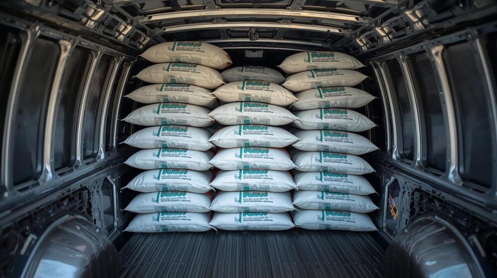 Fully stocked delivery vehicle